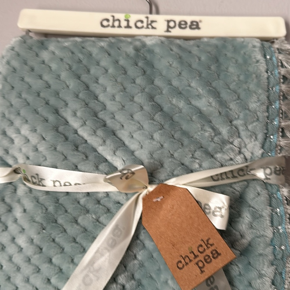 Chick Pea Super Soft Light Blue Gray Baby Blanket Lovey 30 x 30 New - Picture 2 of 6